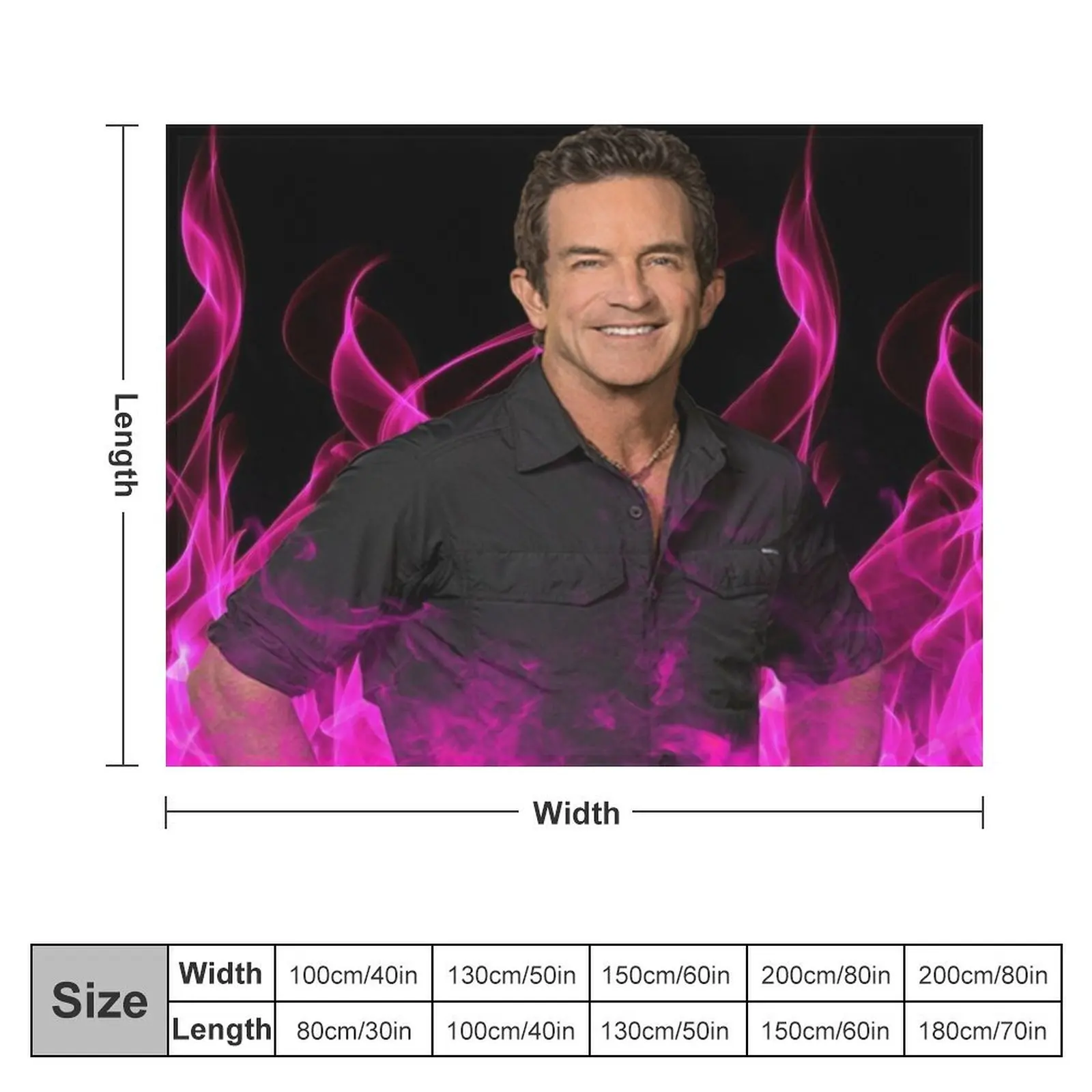 Jeff Probst Survivor Pink Fire Tapestry Throw Blanket anime Giant Sofa Blankets