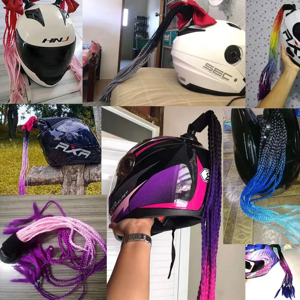 

Motocross Helmet Dreadlocks Braid Ponytail Bicycle Dirty Braid Pigtail Hair Decoration Accessories for honda xr 250 bmw r1150rt