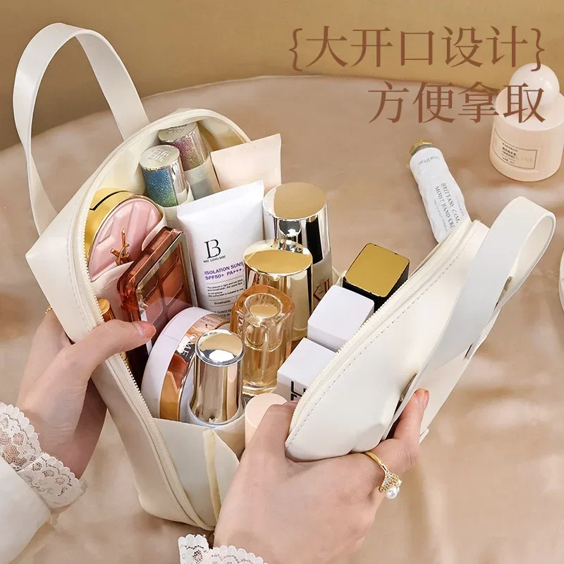 Fashionable PU Portable Travel Make-up Bag with Large Capacity Cosmetiquera Para Maquillaje  Tote Bag