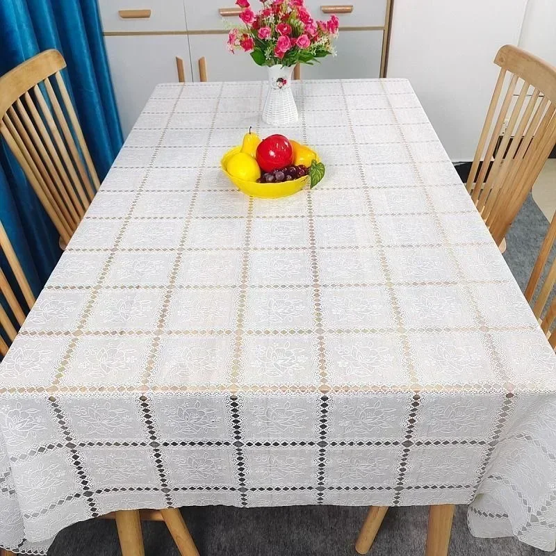 pvc tablecloth waterproof and oil-proof lace edge printing no-wash anti-scalding householdYar1517