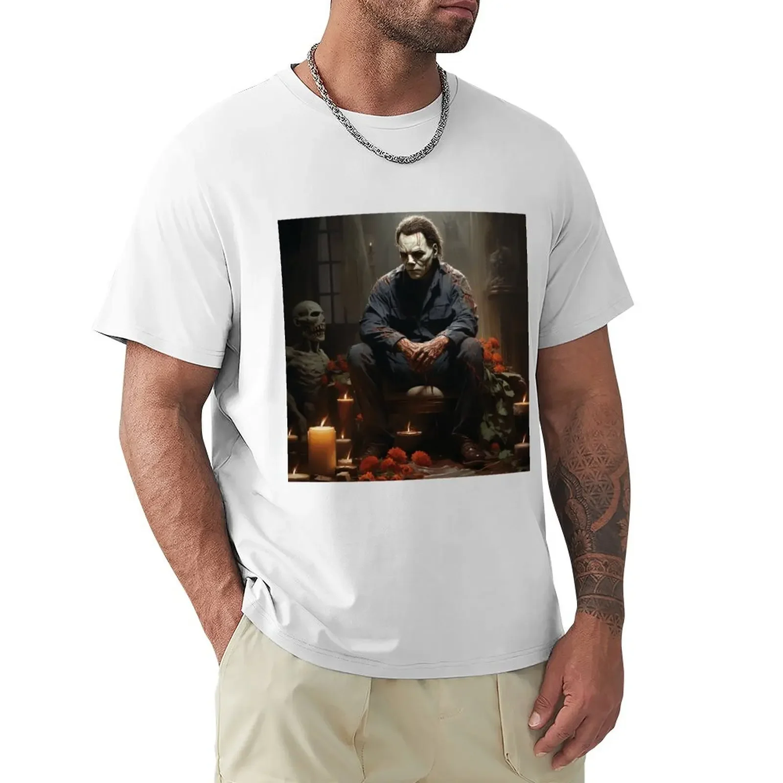 Halloween Theme Michael Myers T-Shirt summer top oversized t shirt oversized mens tall t shirts