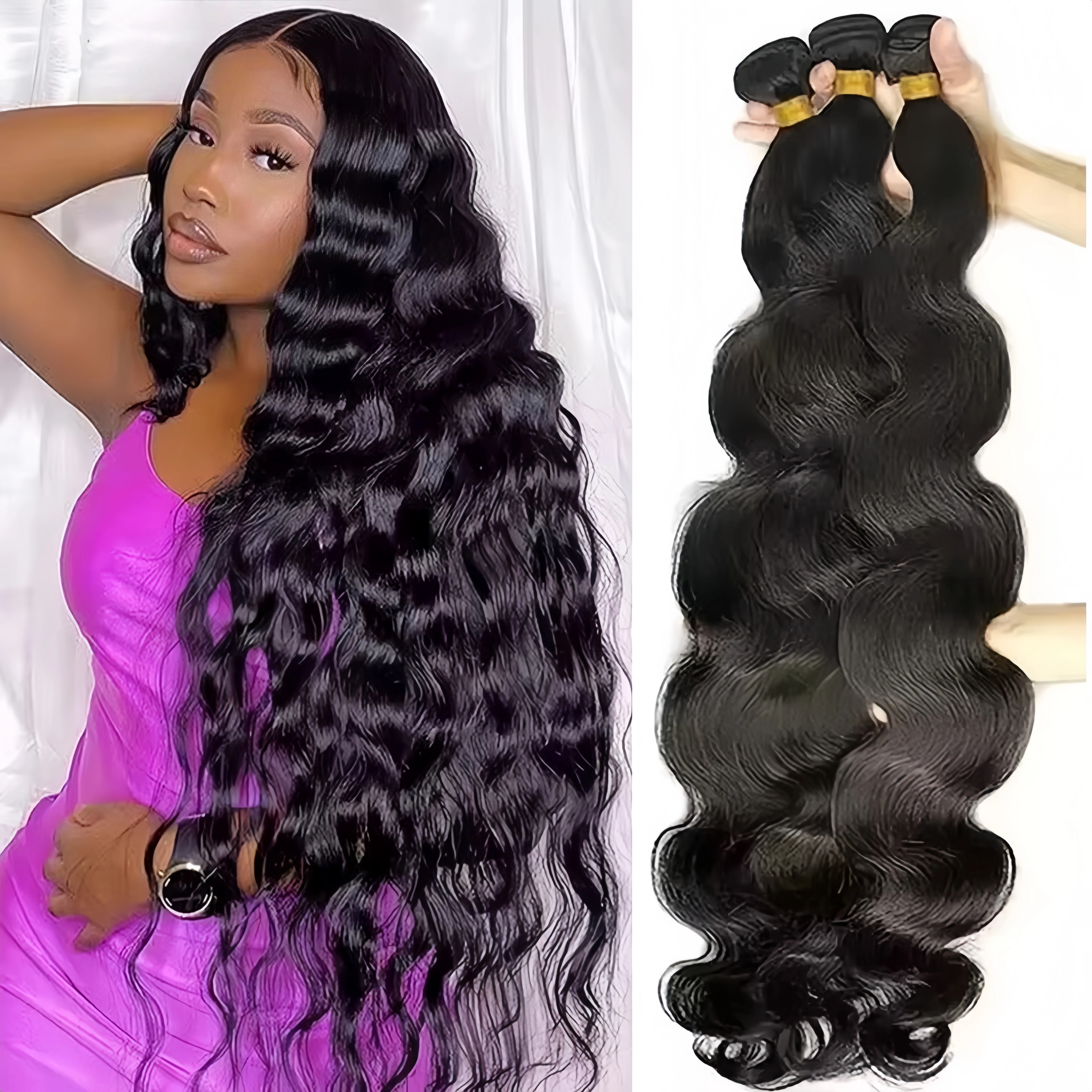 12A بالجملة البورمية الشعر البشري حزمة مع 4x4 الدانتيل إغلاق الجسم موجة اللون الطبيعي عذراء الشعر نسج حزم للنساء السود #3