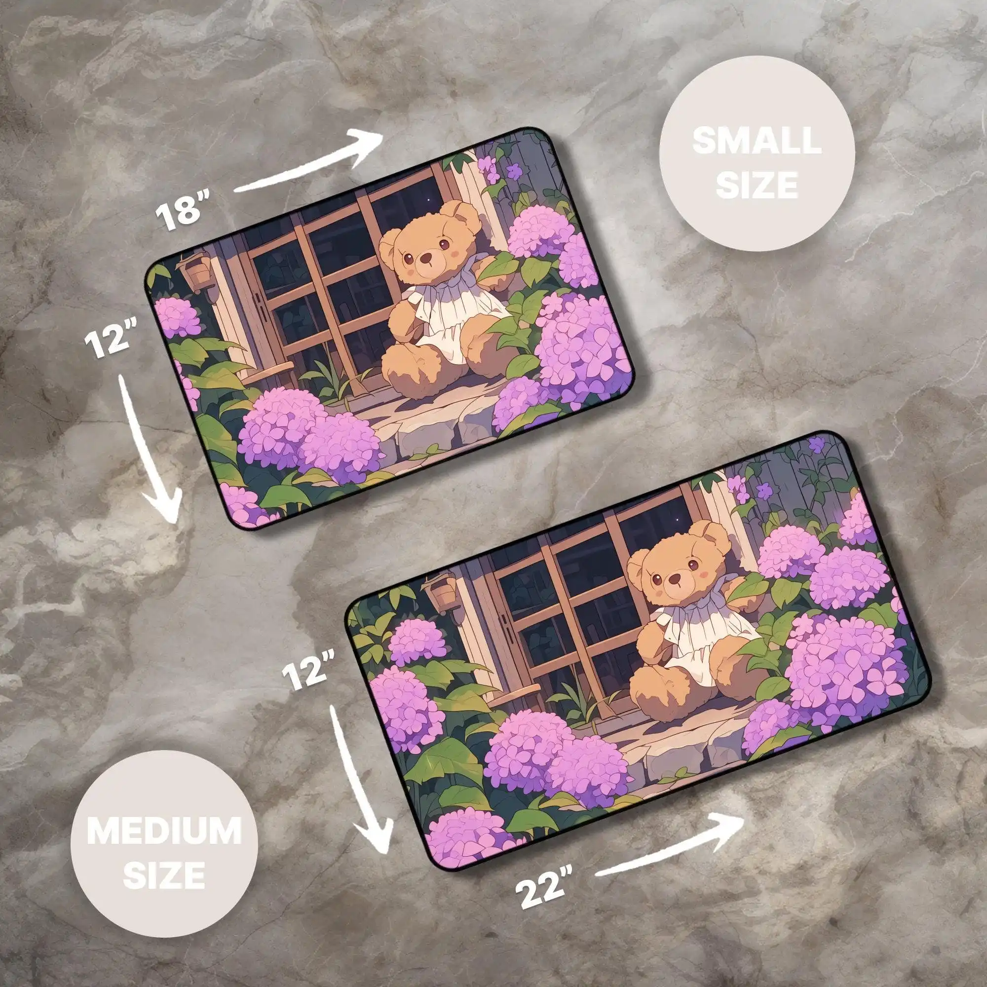 팬더 플러시 장난감 책상 매트 게임 마우스 패드 XXL 꽃 잎 대형 게임 마우스 매트, 사무실 컴퓨터 키보드 노트북 홈