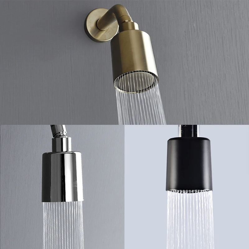 Chrome Shower Faucet Handheld 2 Ways Shower Set Concealed Valve High Pressure Rain Head Embed Box Wall Mounted Hot &Cold Mixer