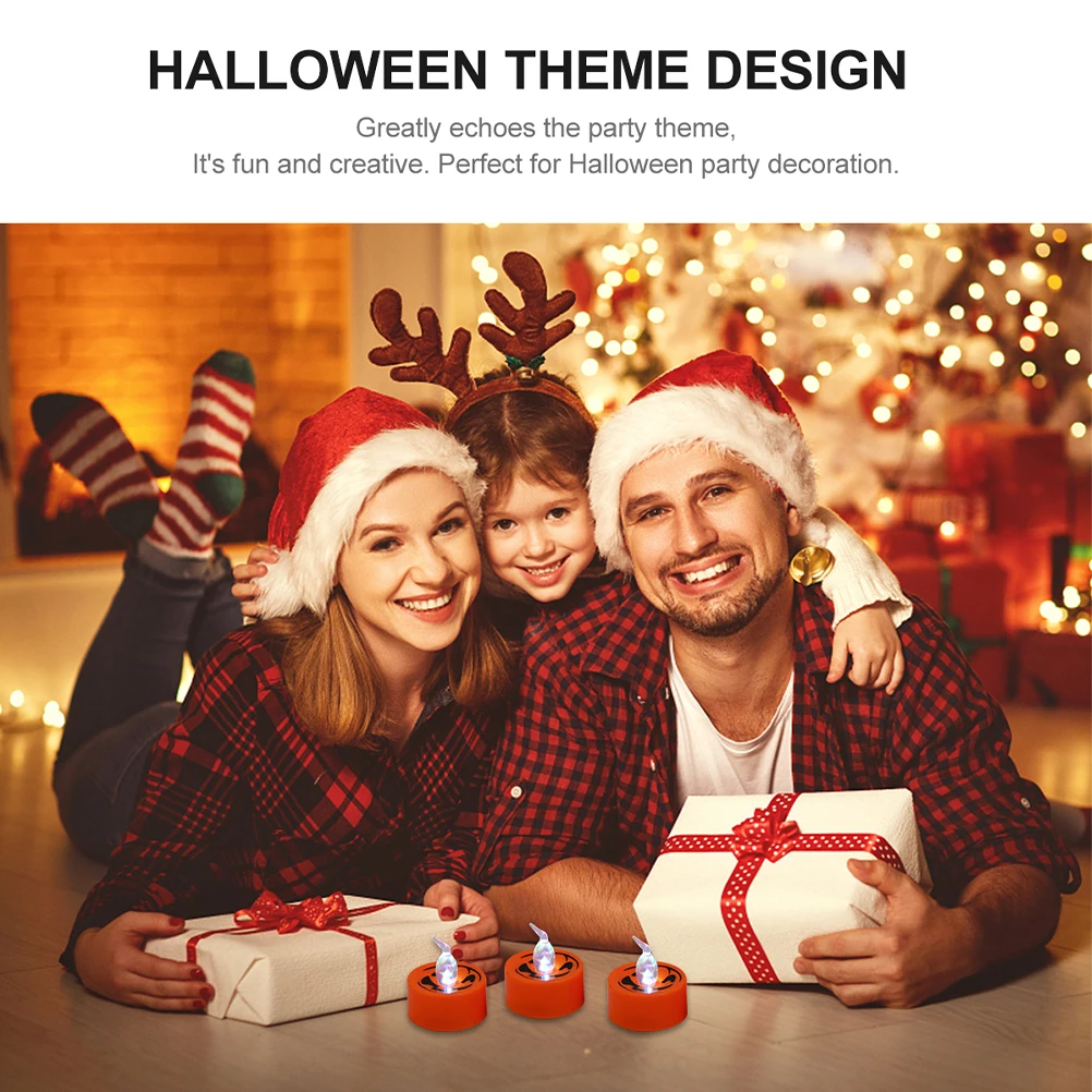 

24pcs Halloween Pumpkin Flameless Candles Operated Pumpkin Tea Lights Led Candles For Halloween Party Indoor Outdoor