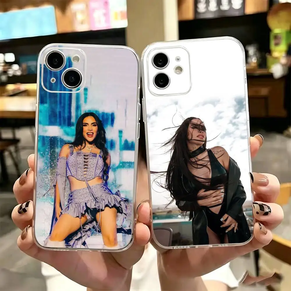 Funda de Teléfono Transparente de TPU Suave con Diseño de K-Pop Latino (K-Kim-M, L-Loaiza-ZA) para iPhone 17, 16, 15, 14, 13, 12, 11 Pro, Max, Plus, X, XS, XR, SE4