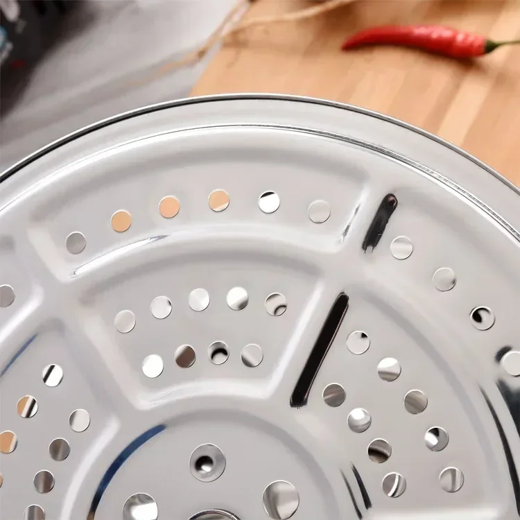 أدوات المطبخ عالية الجودة من الفولاذ المقاوم للصدأ 304، حجرة بخارية، لوحة تبخير كبيرة مع رف لطباخ الأرز على البخار #6