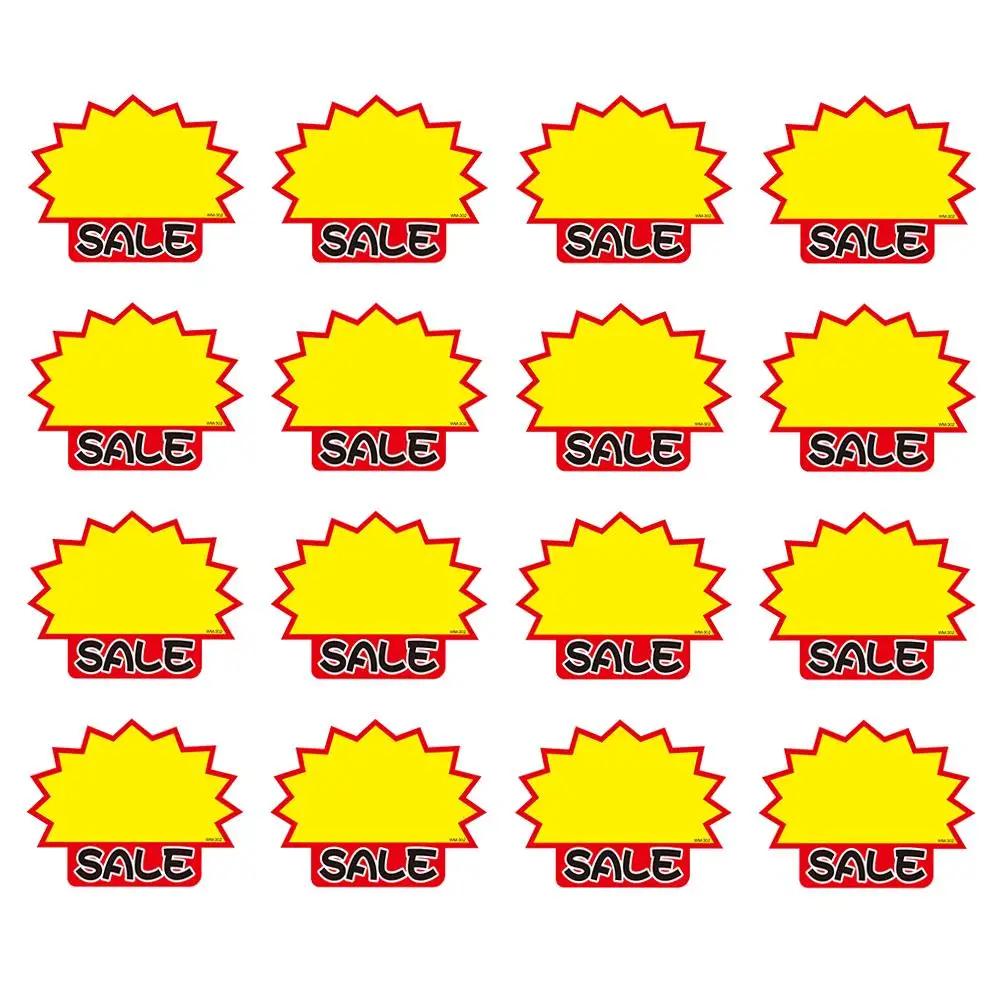 50 Pcs Commodity Price Tag Advertising Signs Detachable Promotional Tags Advertisement White