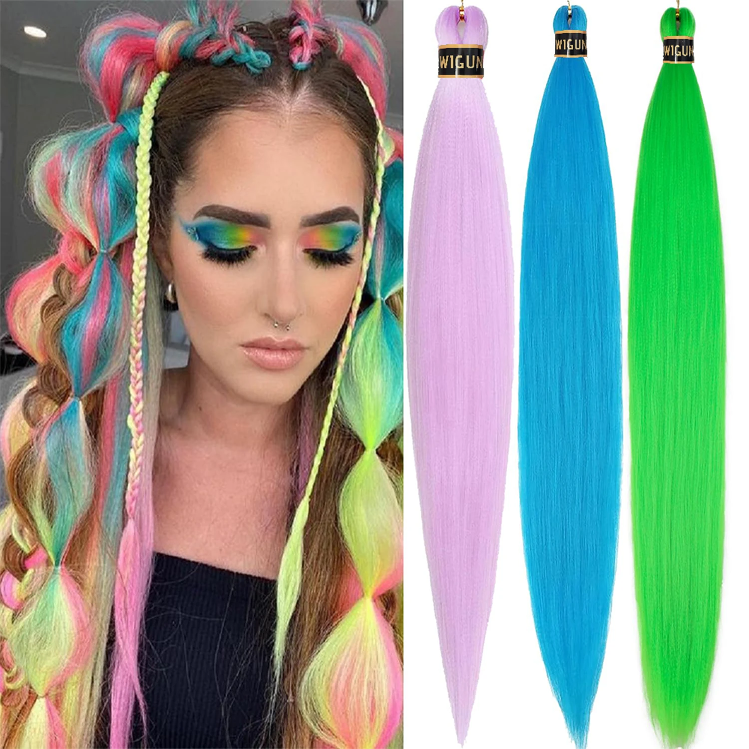 

Braiding Hair Pre Stretched,Easy Braid Top Synthetic Pre Stretched Braiding Hair Extensions,Yaki Texture Crochet Hair Braids