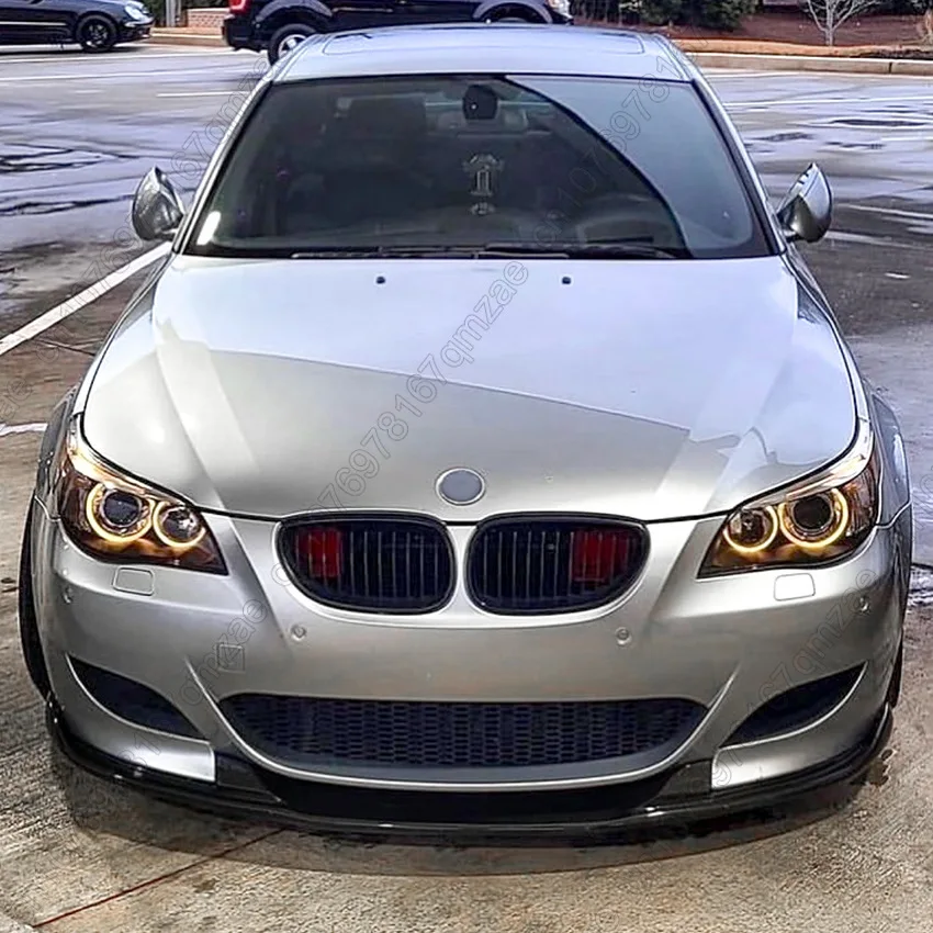 3PCS Front Bumper Lip Splitter For BMW 5 Series E60 E61 M5 2005-2010 Spoiler Splitter Bumper Canard Lip Protector Cover Kits