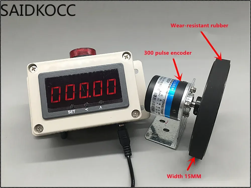 Industrial Roller Type High-Precision Meter Counter Yard Counter Digital Display Electronic Code Encoder Alarm Meter 100-240V