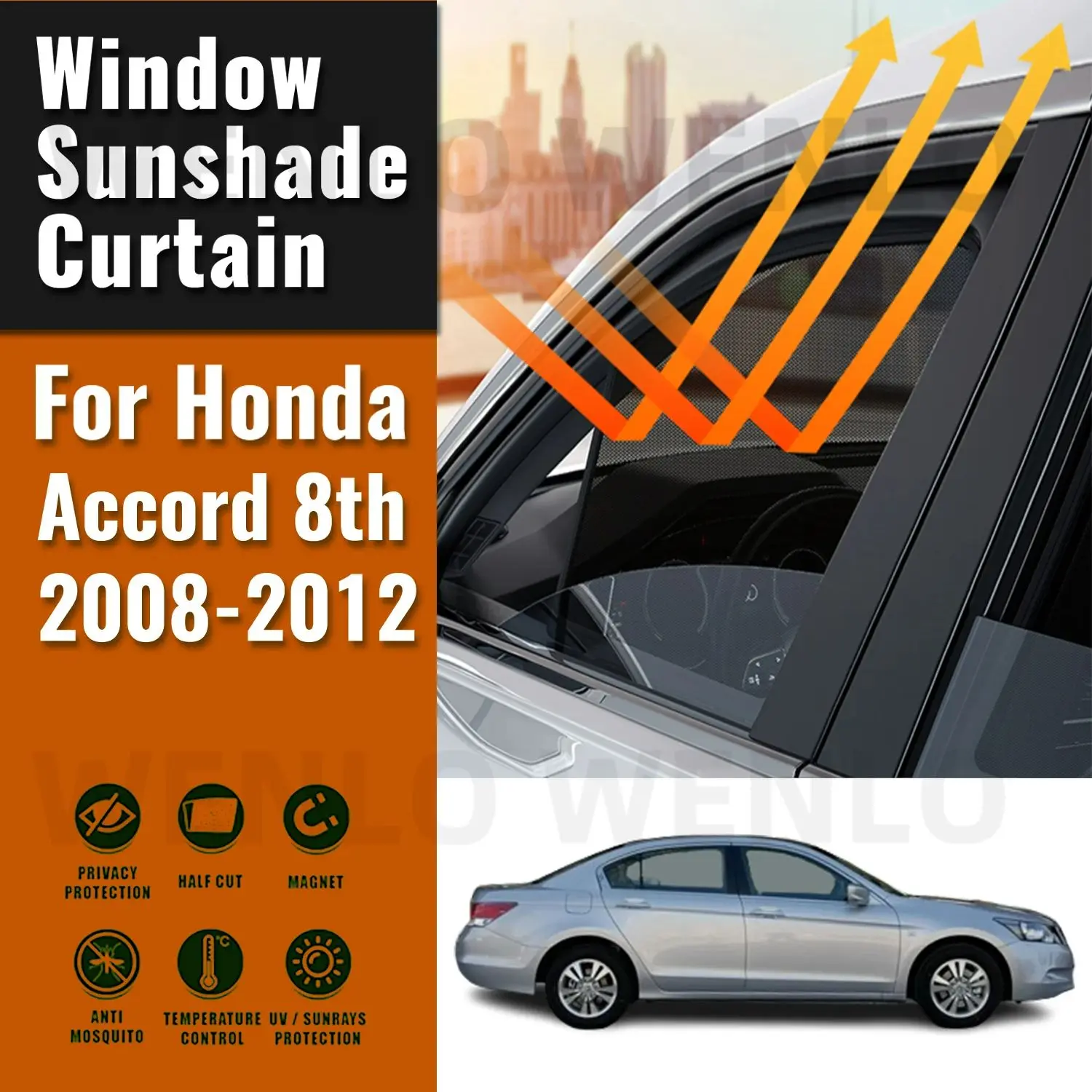 

For Honda Accord 8th 2012 2011 2010 2009 2008 Car Sunshade Visor Front Windshield Frame Curtain Rear Side Baby Window Sun Shade