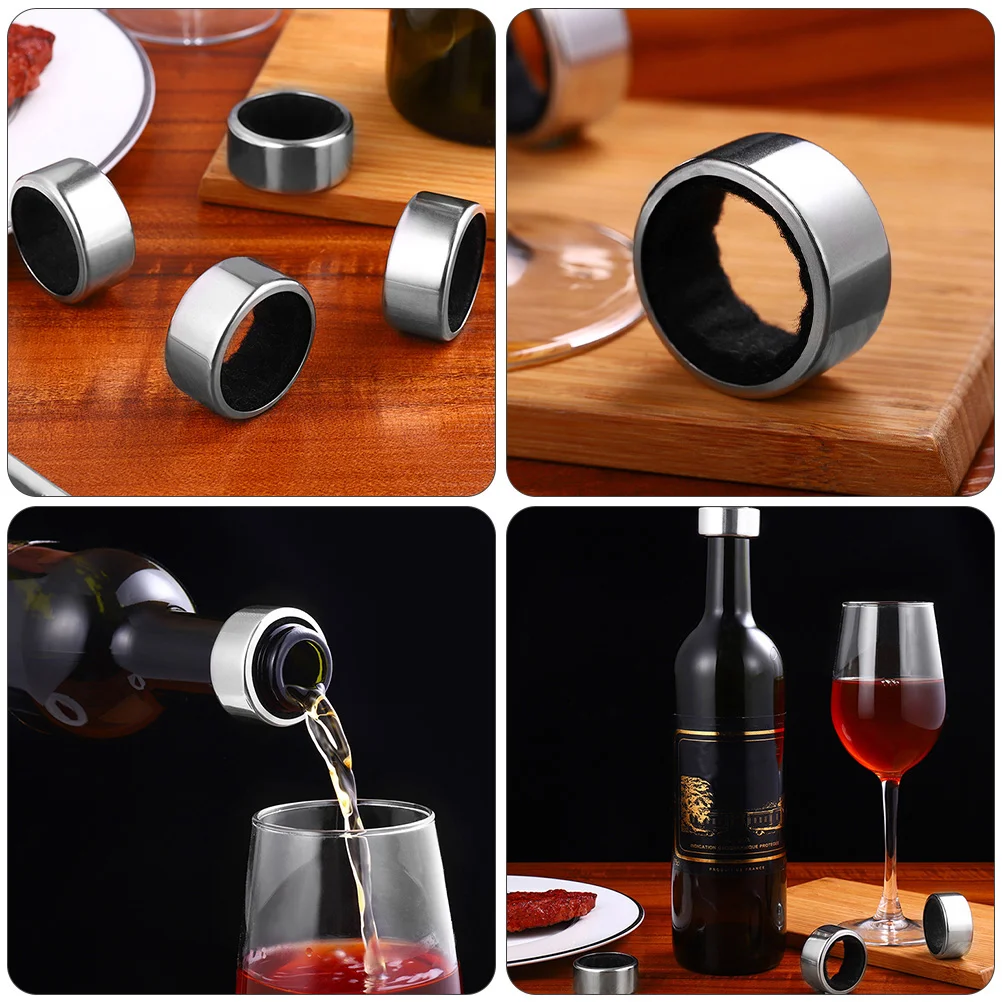 12 Pcs Anti-pour Ring Bottle Accessory Drip Stop The Stainless Steel Rings Drop Detachable Kitchen Collar