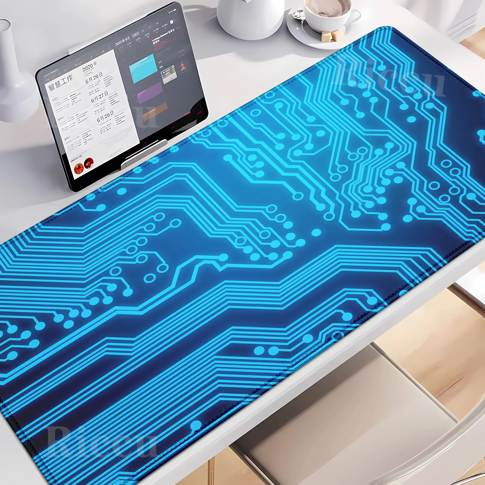 ภายในเมนบอร์ด Circuit Board แผ่นรองเมาส์คีย์บอร์ดขนาดใหญ่ Anti-SLIP Mousepad เบาะรองนั่งอุปกรณ์สํานักงานโต๊ะ