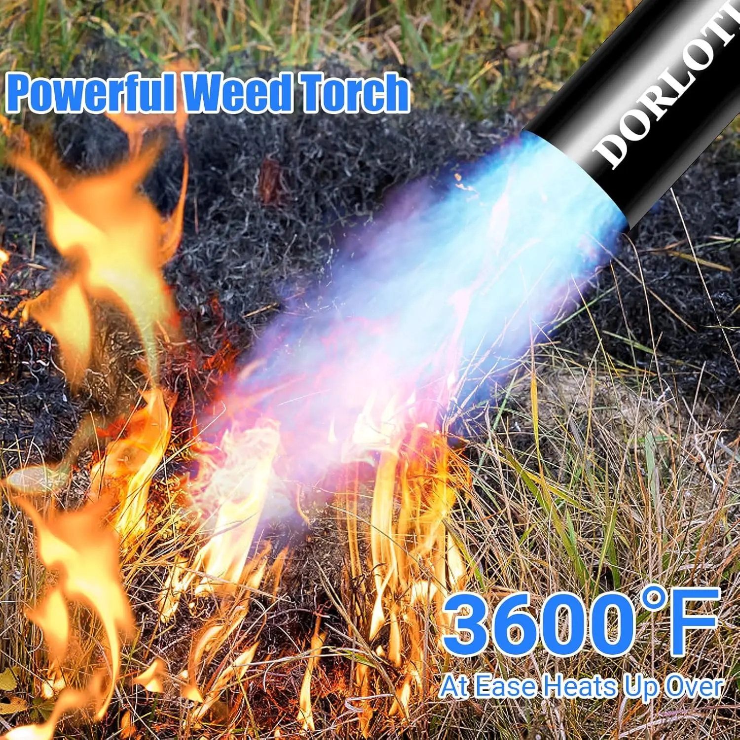 High-Output Propane Weed Burner Kit with Self-Igniter, Turbo Trigger & 10FT Hose for Weeding, Roofing, Melting Ice