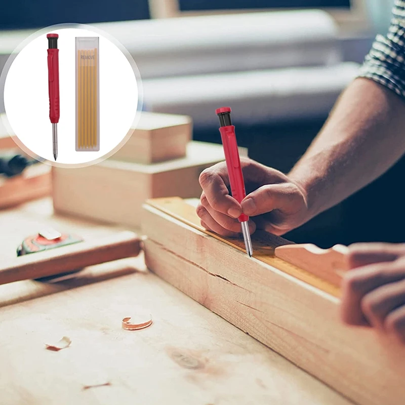 샤프너 및 24 리드 기계식 연필, 목재 바닥 마킹에 적합한 2 단색 목공 연필