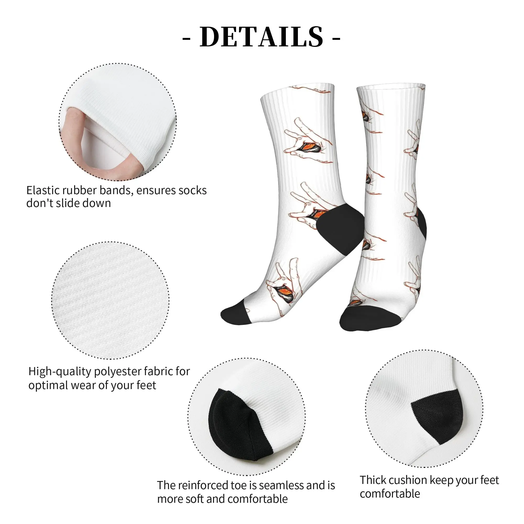 Kon fox demon motosserra homem meias de inverno engraçado casal médio macio meias padrão correndo esportes não deslizamento meias