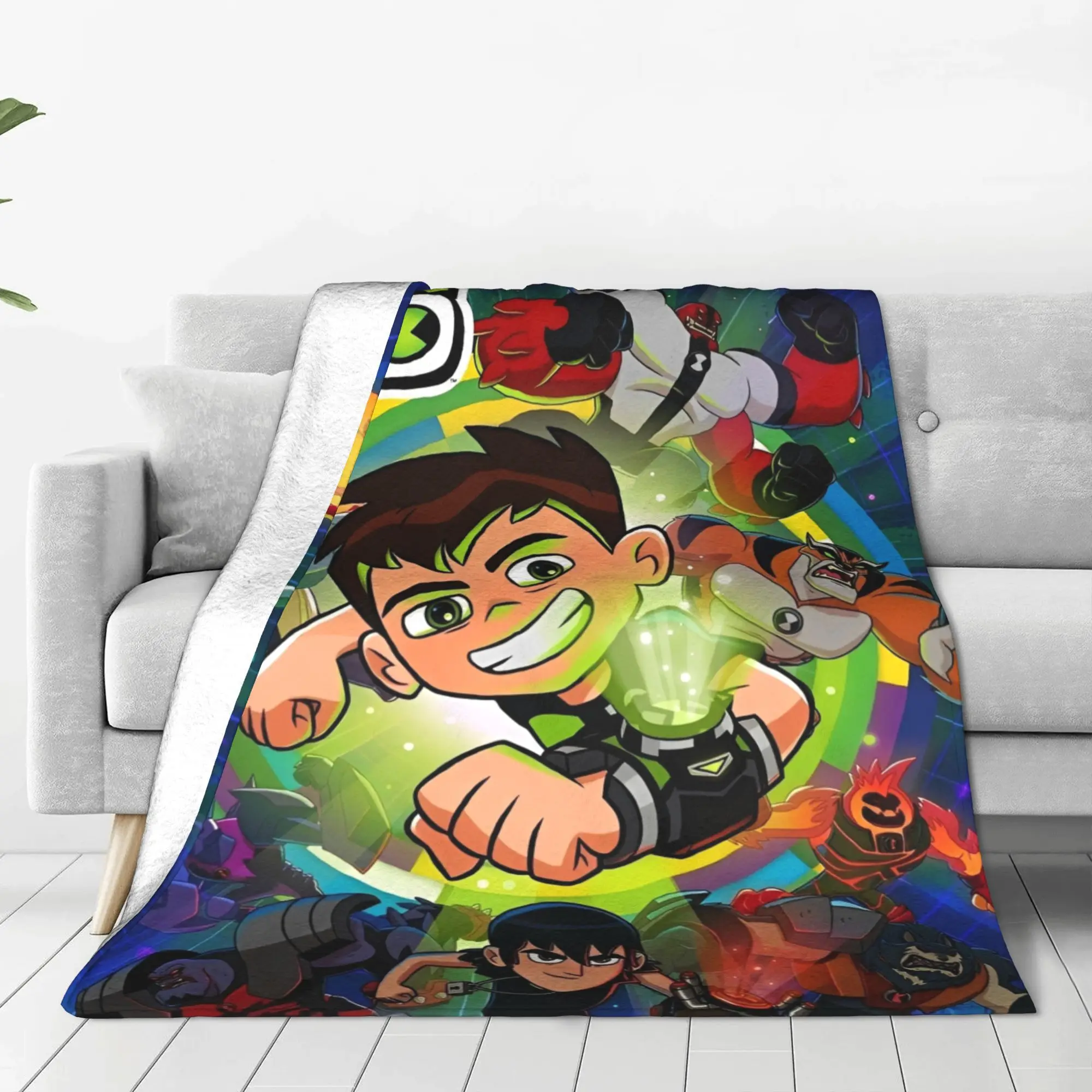 بطانية Ben 10 Omnitrix Heroes، بطانيات دافئة رائعة ومطعم منزلي للخريف/الشتاء، #2