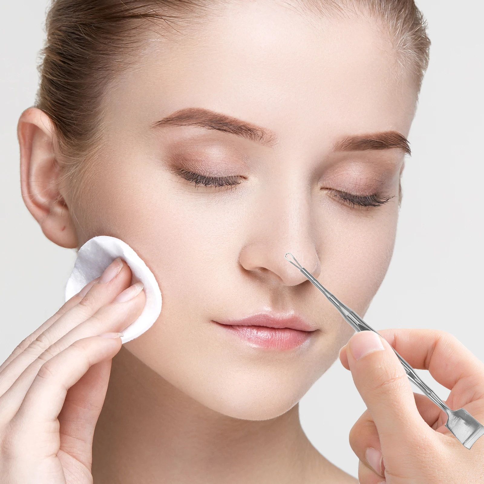 

Blackhead Cleaning Tools Dual End Metal Pimple Extractor Stainless Steel Face Cleansing Beauty Tool Portable Makeup Nose Face