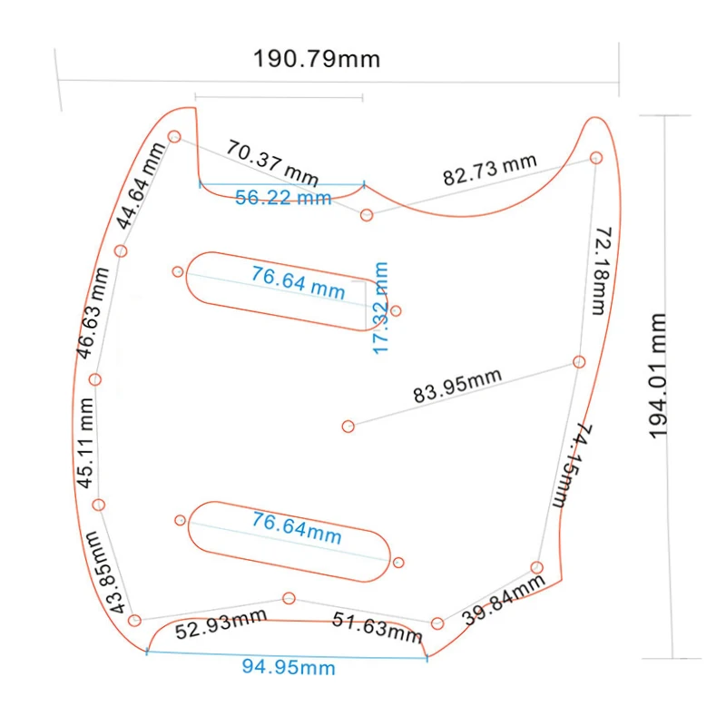 Pleroo Custom Guitar Parts With 12 Screws - For FD Mustang Guitar Pickguard No Control Hole Best Quality Guitarra Scratch Plate
