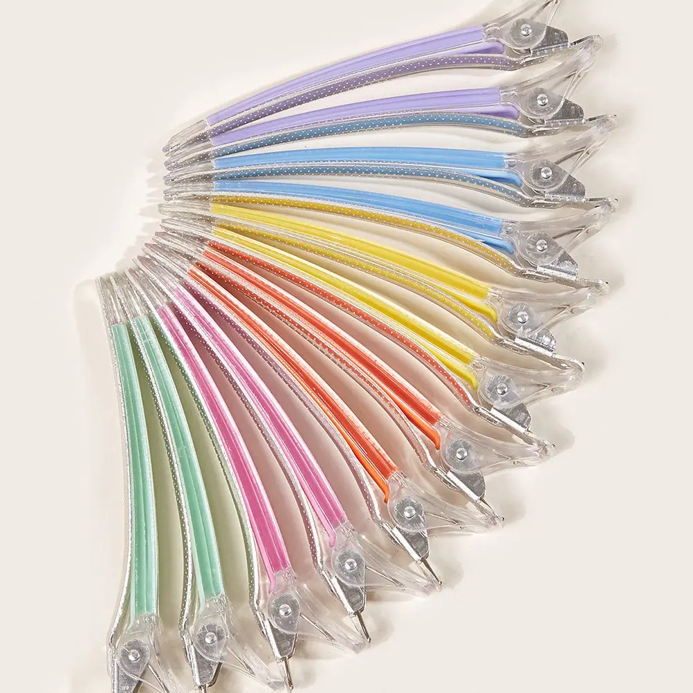 6Pcs Professional Hair Clips Non-Marking Duckbill Hairstyle Barrette Mixed Color Makeup Hair Fixing Clip Hairdressing
