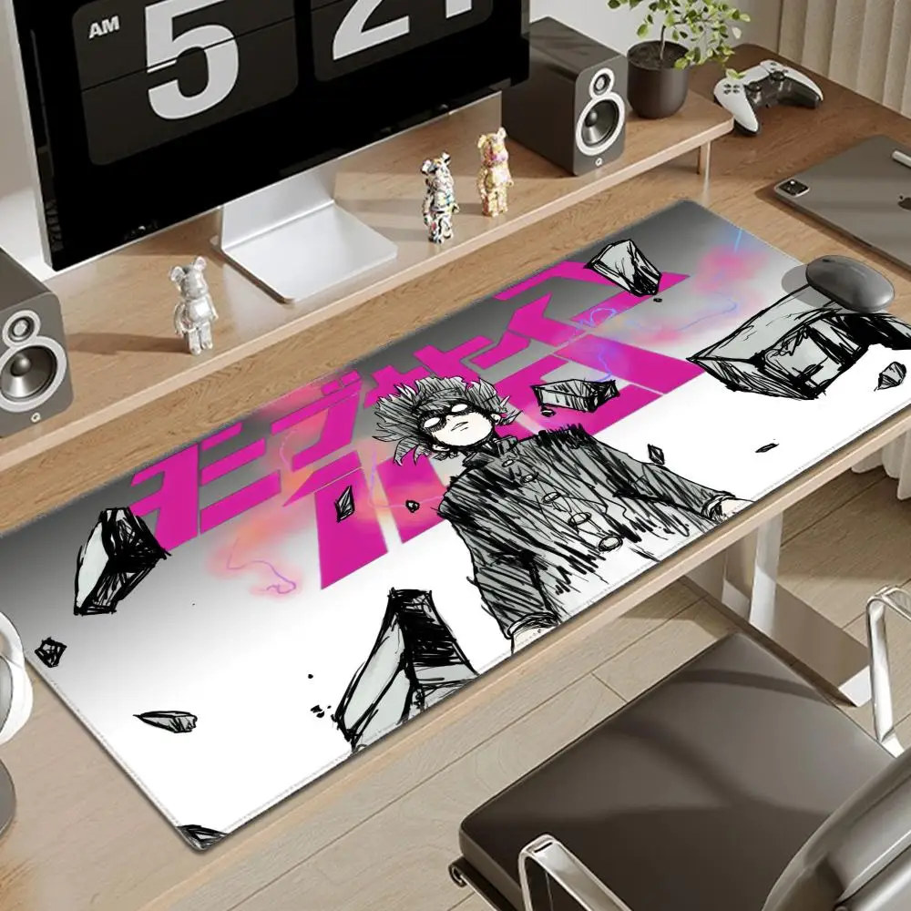 Mob Psycho 100 Mouse Pad 90x40CM Non-slip Gaming Mousepad Gamer E-Sports Mouse Mat Game Mechanical Keyboard XXL Desk Mat