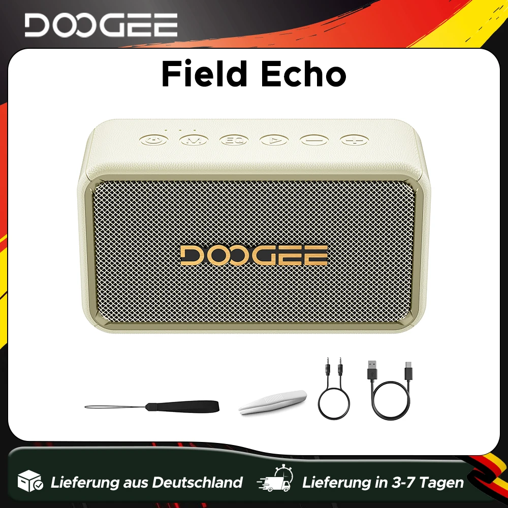 DOOGEE Field Echo draagbare Bluetooth-luidspreker 80W brullend geluidseffect Boombox IP67 waterdichte luidspreker buitenmuziekdoos
