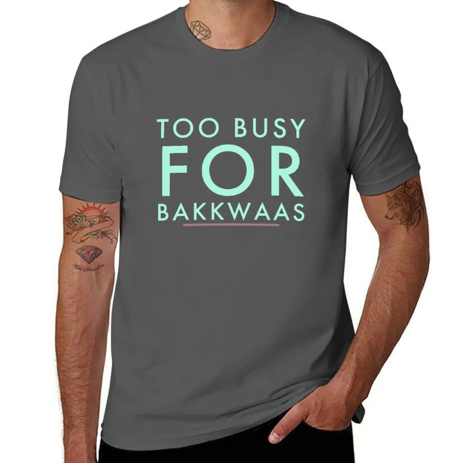 

Typography Too Busy For Baakwaas Punjabi Sakina Gifts Hindi black T-Shirt printed t shirts for man T-Shirt