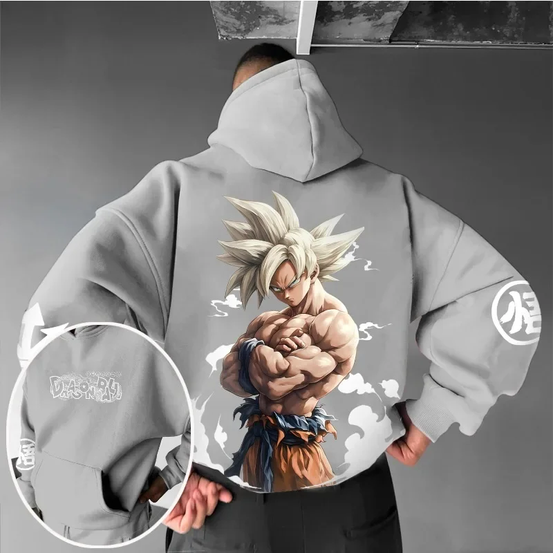 

Мужская толстовка с 3D принтом Dragon Ball Z в стиле аниме Goku Super Saiyan, графическая толстовка с изображением облачного элемента и символа кандзи, дизайн для фанатов