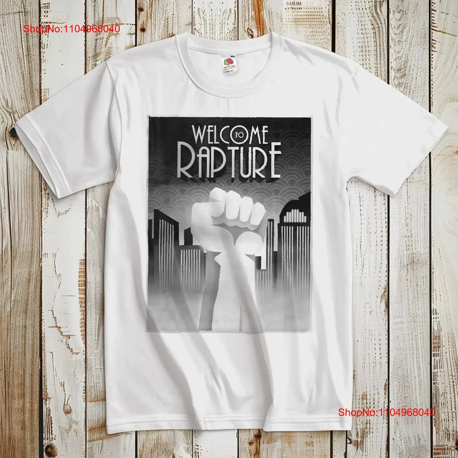 Bioshock Welcome to Rapture Poster Classic Video Game Logo T-shirt Retro Gamer Gaming Noir et Blanc Taille S 5XL vintage