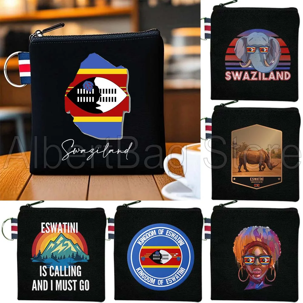 

Swaziland Country Map Flag Customized Birthday Gifts Canvas Key Coin Purse Small Square Bags Storage Card Wallets Holders Pouch