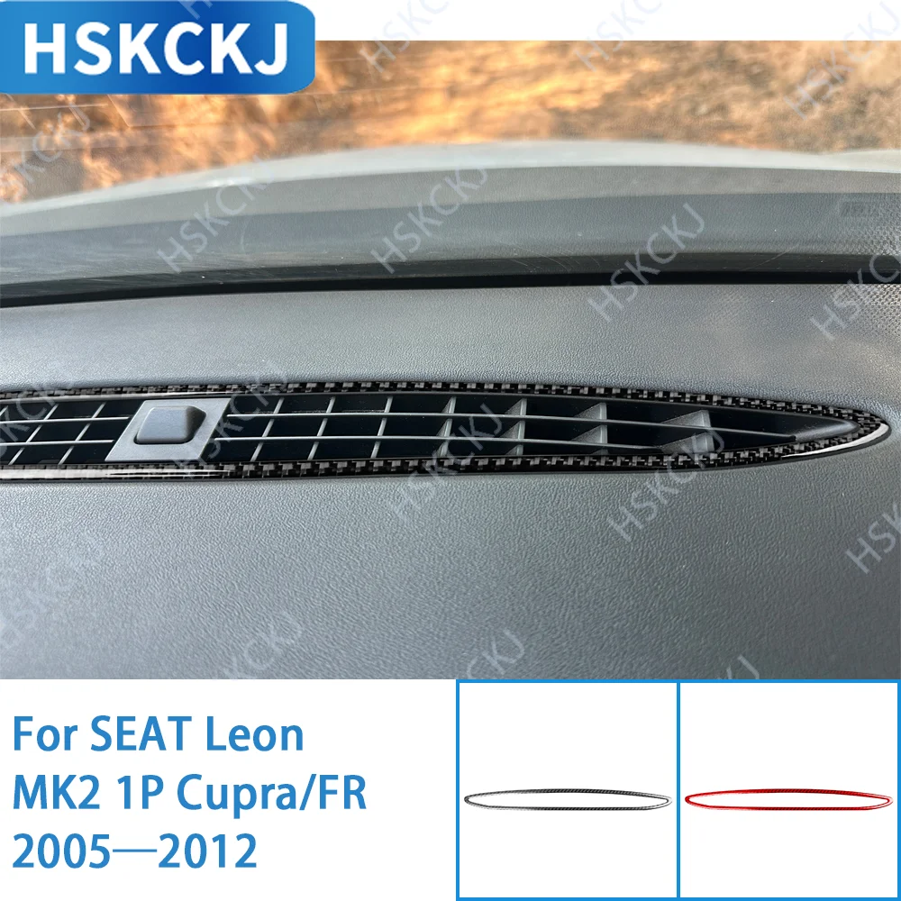 

For SEAT Leon MK2 1P Cupra FR 2005—2012 Center Dash Air Vent Panel Interior Cover Trim / 3K Carbon Fiber+Resin / 3mm Antiscratch