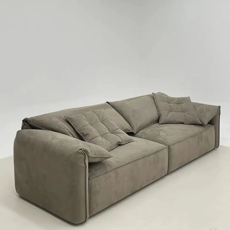 

Minimalist living room elephant ear sofa small apartment simple fabric straight row sofa model room furniture