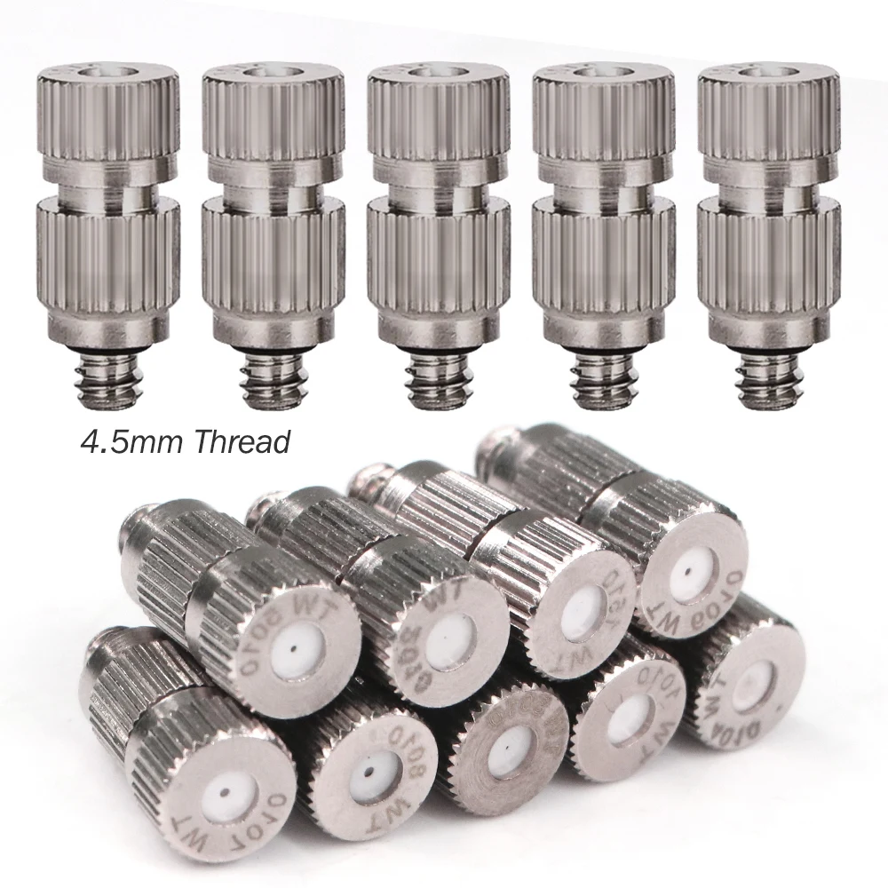 High Pressure Brass Mist Nozzle 4.5mm Thread Fine Fogging Atomizer for Garden Landscape Dedusting Humidification AtomizingSystem