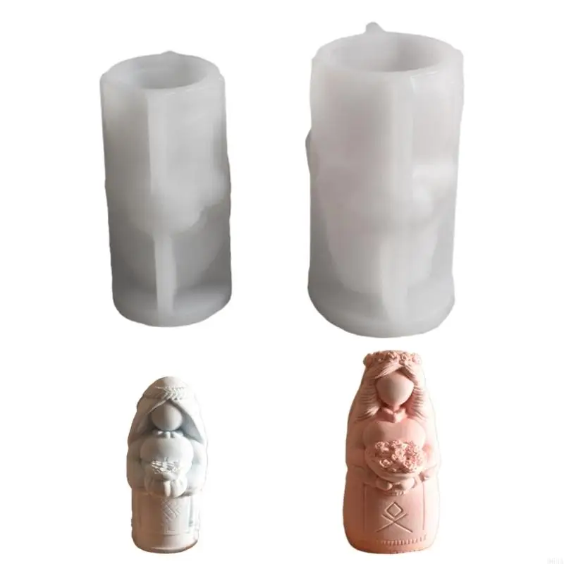

Silicone Bride Holding Flower Mold for Handmade Enthusiasts Aromatherapys Mould Craft Classroom Supplies 964A