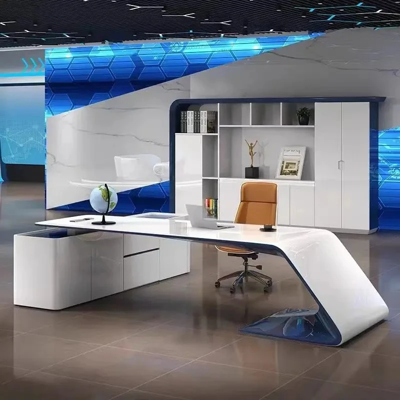 A Modern simple desk fashion office boss desk paint creative supervisor manager desk
