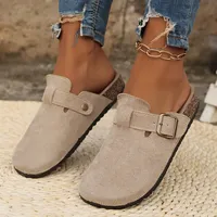 Women Slippers New Summer Fashion Suede Slippers Outdoor Mules Shoes Luxury Beach Sandals Home Slides Women Zapatos De Mujer