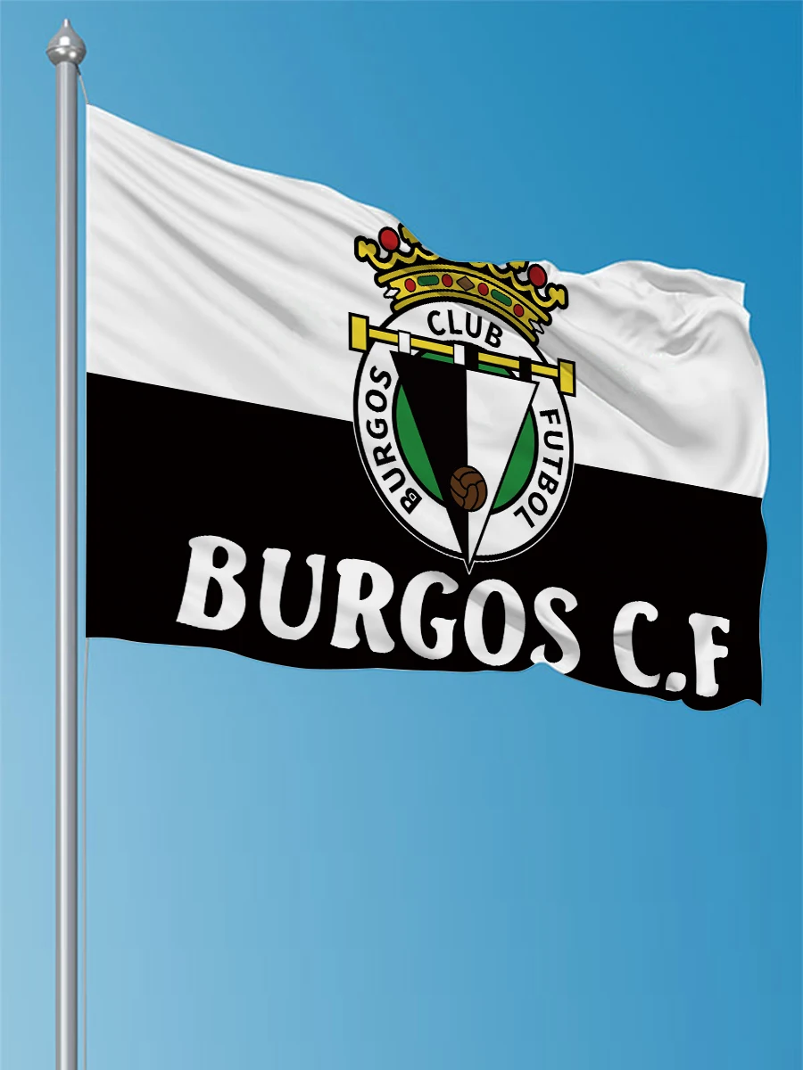 Bandera de fútbol de 90x150cm, 3x5 pies, banderas para colgar, pancarta para habitaciones, B-burgos CF, decoración de pared, banderas y pancartas divertidas, decoración de habitación