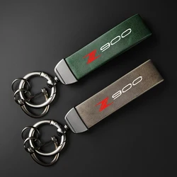 High-Grade leather Motorcycle Keychain Holder Keyring For Kawasaki Z900RS Z900 Z900ABS 2017 2018 2019 2020 2021 2022 Accessories