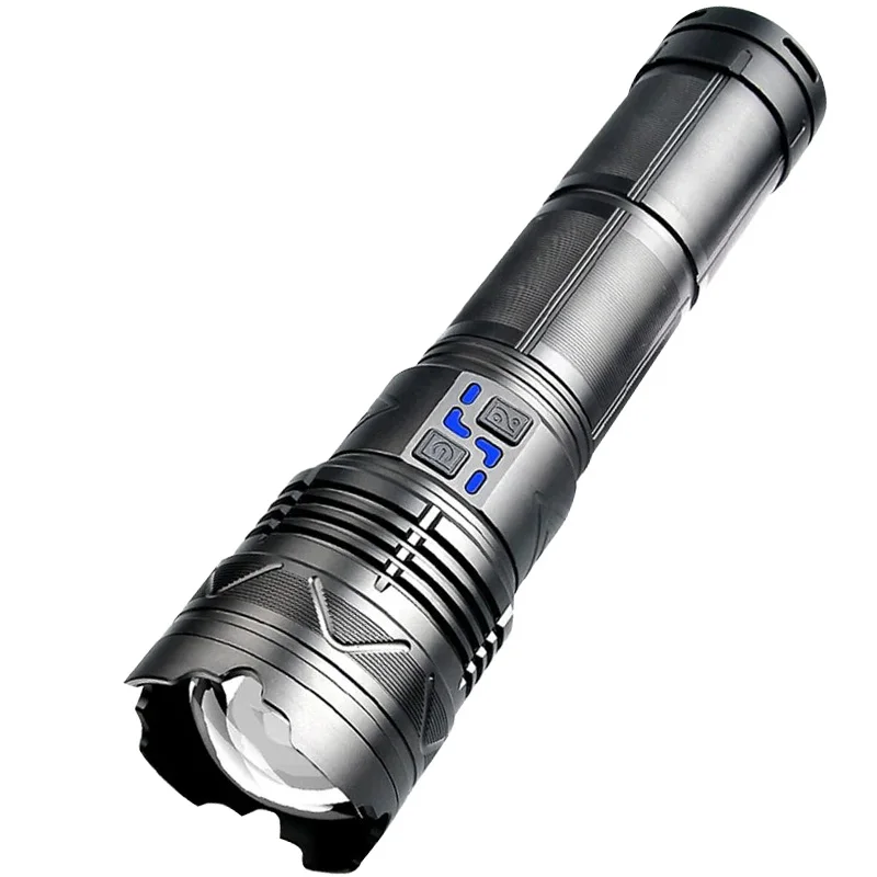 99000000LM Superhelle LED-Taschenlampe 100 W GT60 Leistungsstarke Taschenlampe mit großer Reichweite Typ-C wiederaufladbare Outdoor-Taschenlampe Leistungsanzeige
