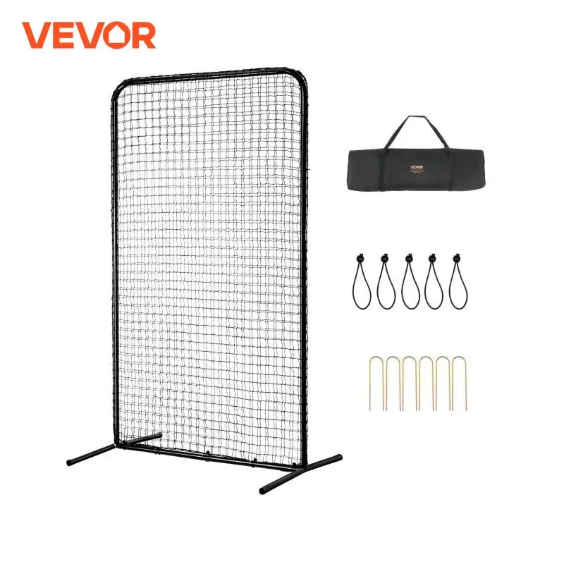 VEVOR 7x4 ft I Screen Baseball for Batting Cage Baseball Softball Safety Screen Body Protector Portable Batting Screen