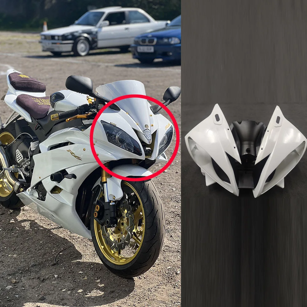

New Unpainted White Upper Front Cowl Nose Fairing Injection Molding For Yamaha YZF R6 2006 2007