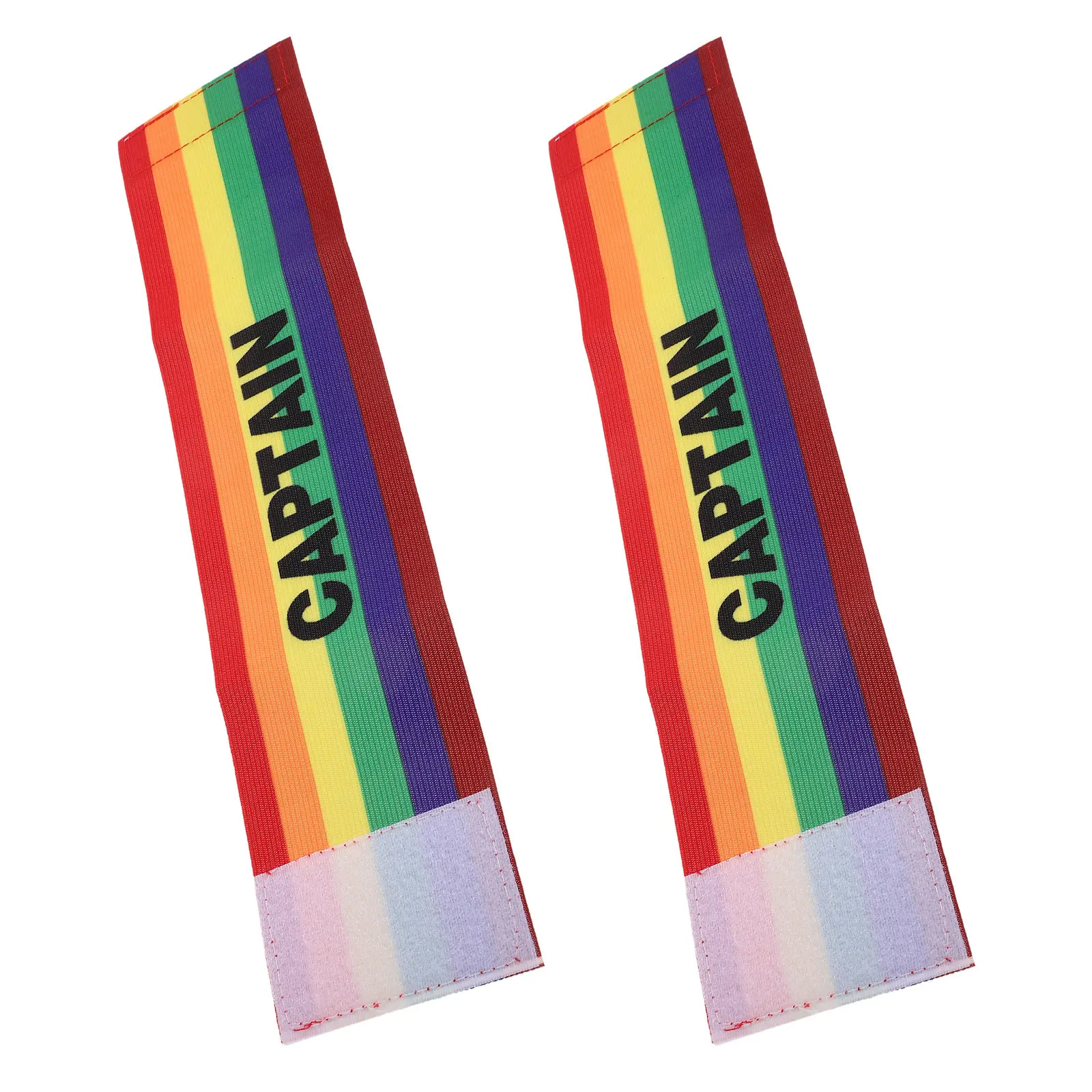 

2pcs Soccer Captain Armband Elastic Wide Rainbow Fabric Adjustable For Football Team Sports Practice Tournament Youth Adult