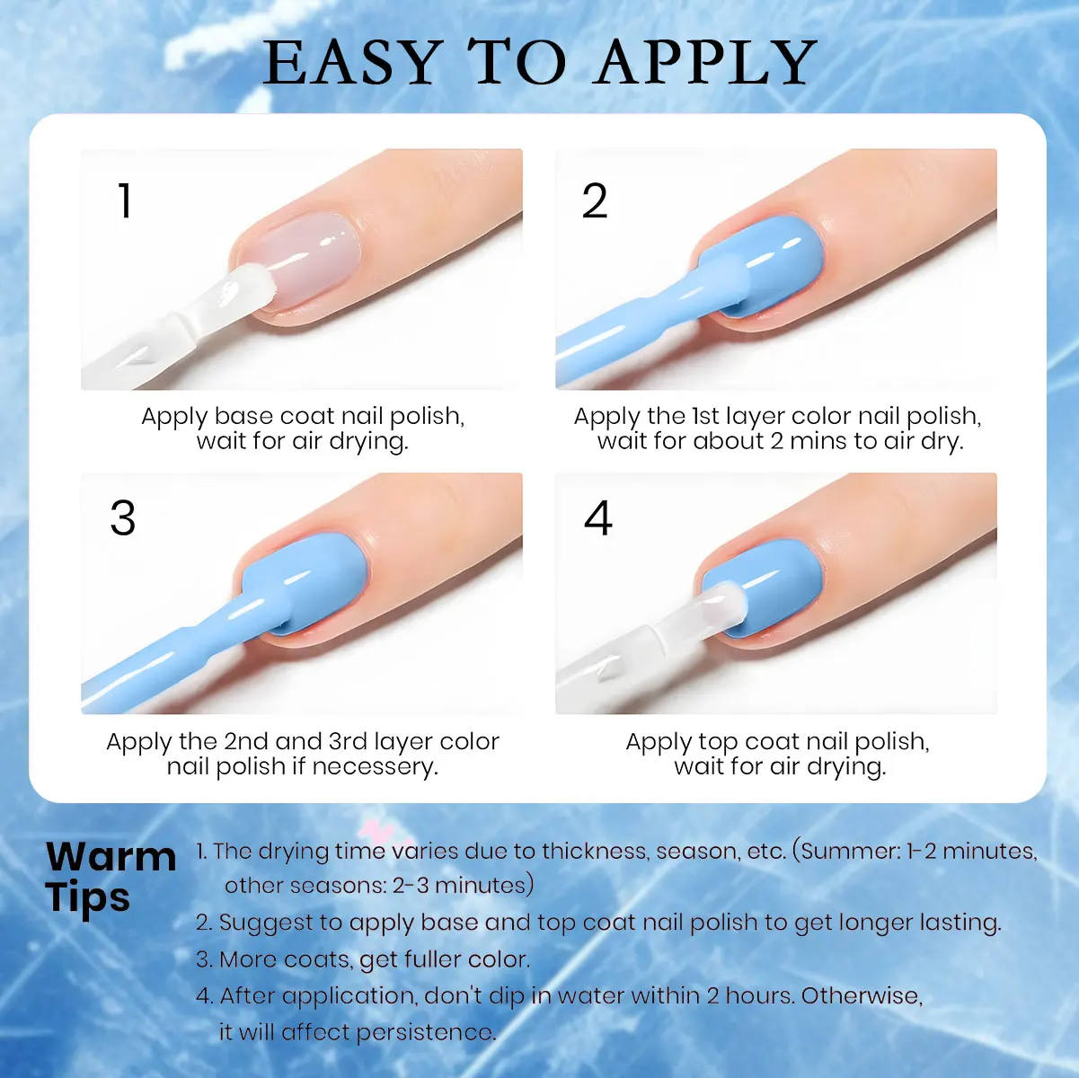 GAVY 8PCS Nail Gel Set, in blue color, UV/LED curing, perfect for nail salon on fingertips, ideal gift for festivals