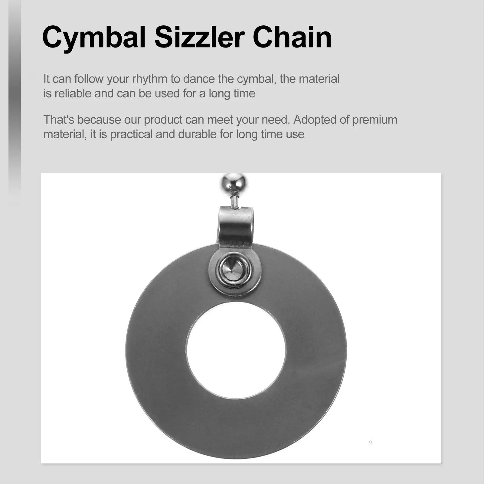 Cymbal Sustain Chain Sizzler Extension Rattlesnake Rattler for Drum Kit Ride Aluminum Alloy Crash Jazz