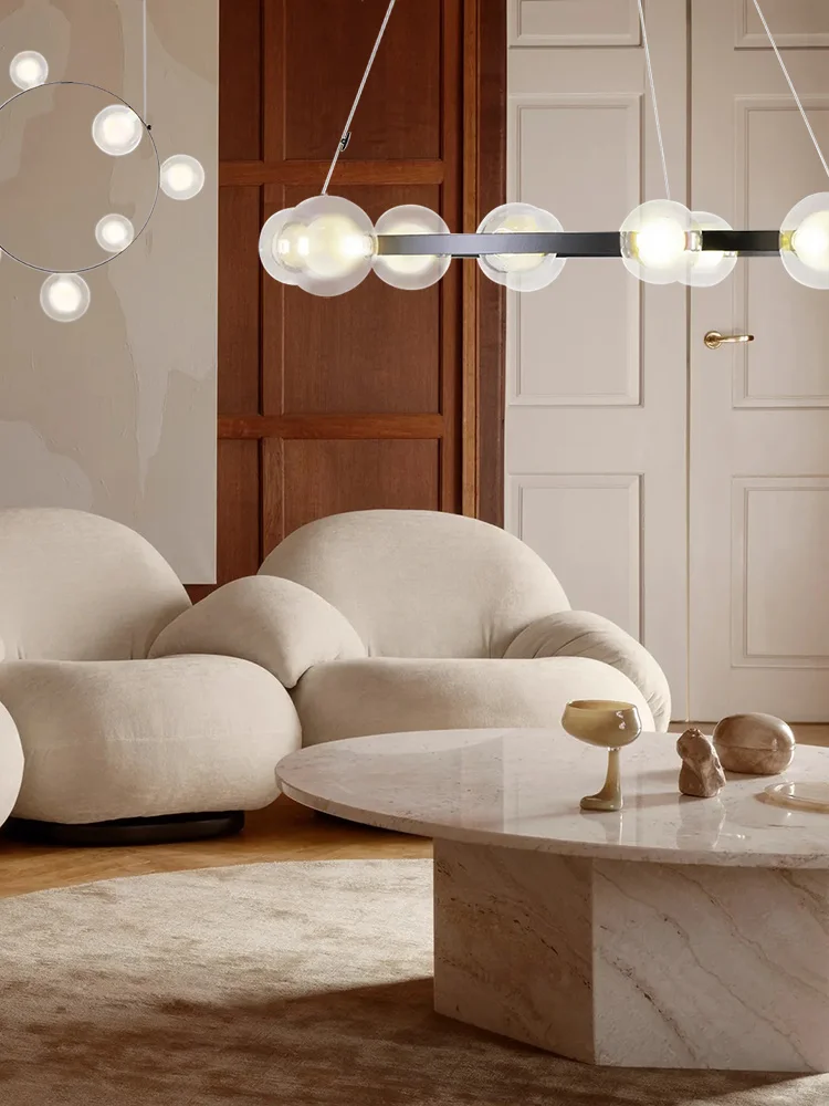 nordic classical glass bubble led lustres para sala de estar iluminacao interior regulavel elegante casa oc lustre decoracao do quarto 01