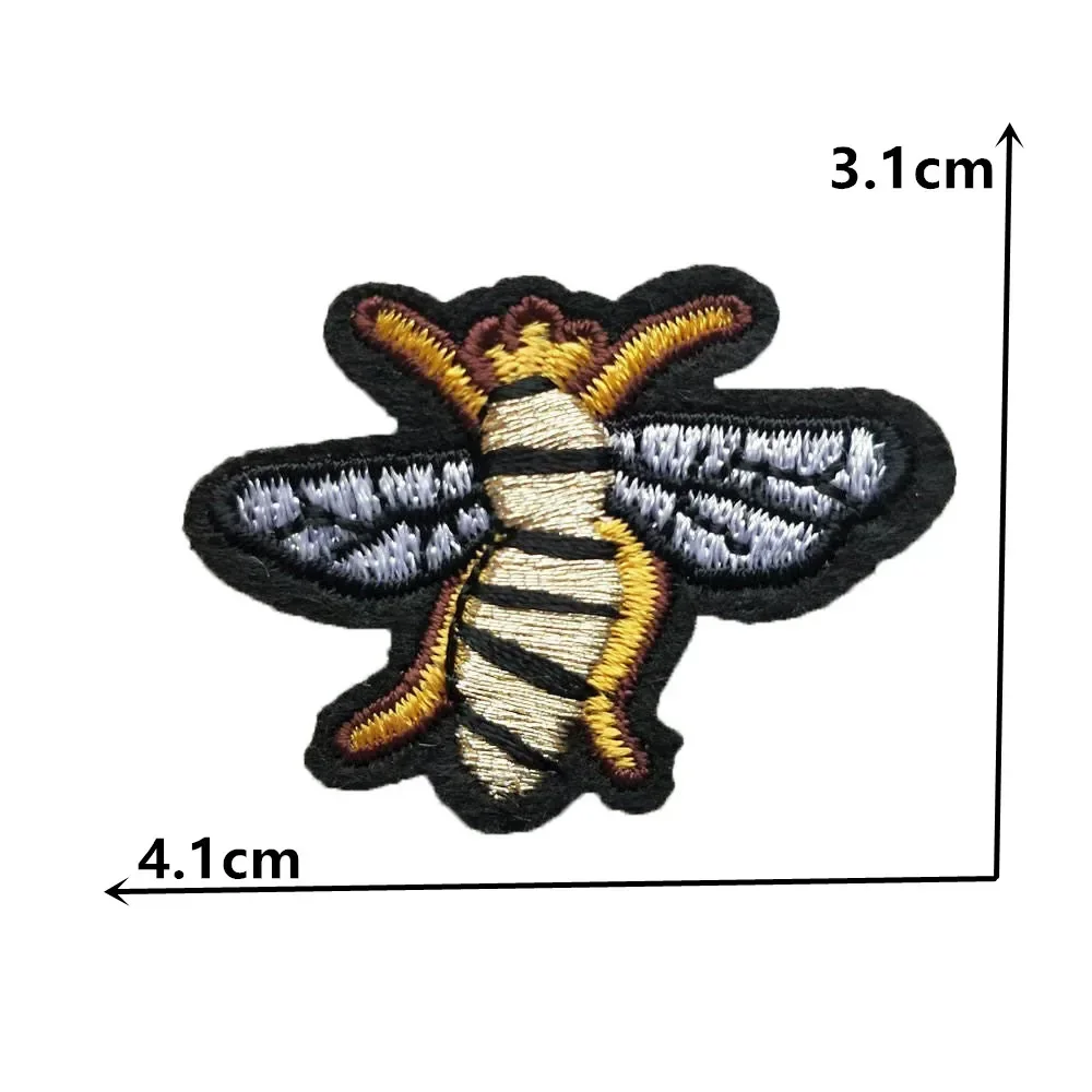 Hot sale Mix Style Bee ,Honey Stripes Patches Embroidery Iron On Patch Decoration Accessories insect thermo-stickers for clothes