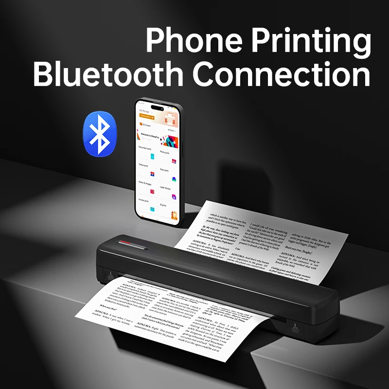 A4 Paper Printer Wirless Bluetooth Thermal Printer Tattoo printer Support Mobile Smartphone Android IOS Printer  For Office