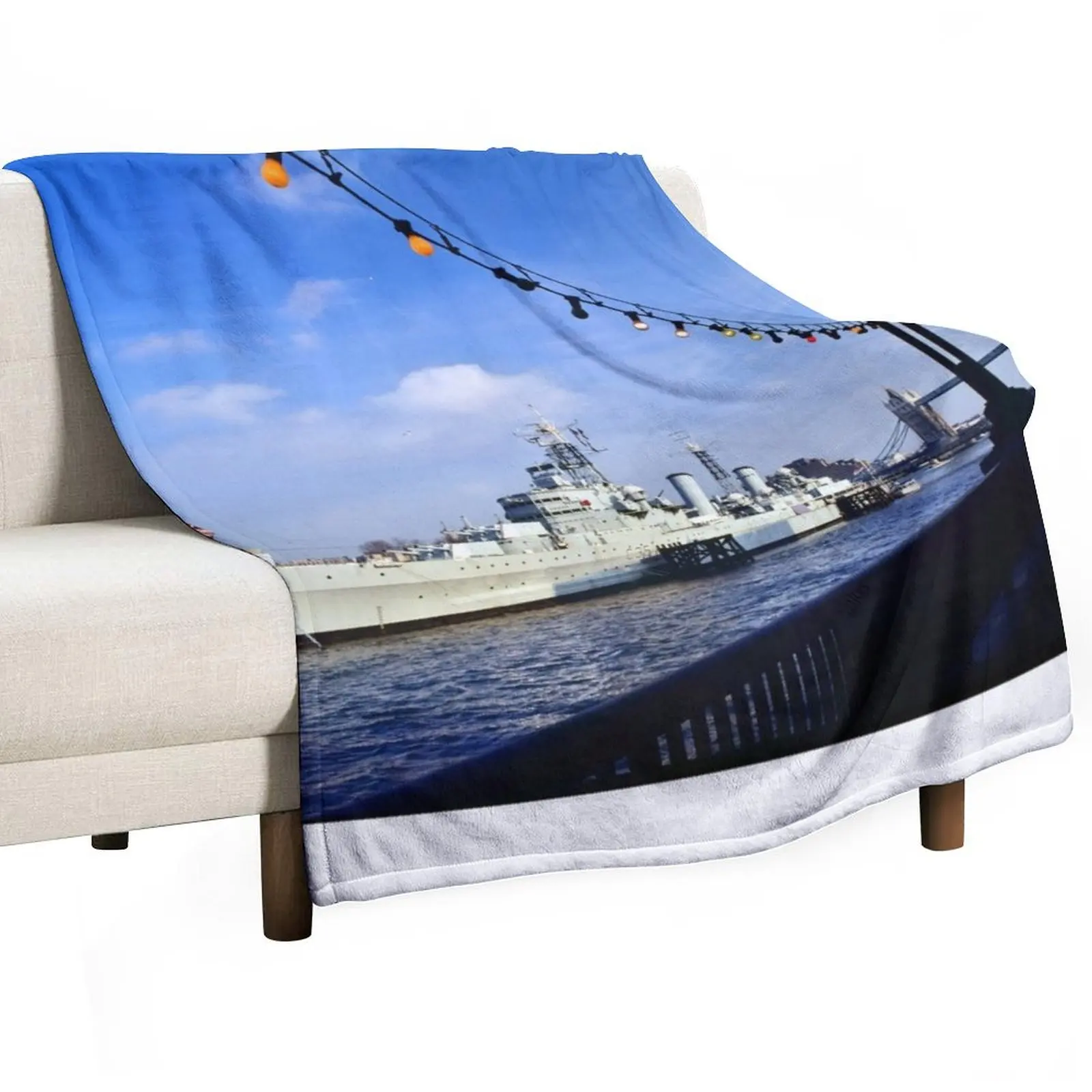 HMS Belfast, light cruiser warship. Throw Blanket Luxury Throw Kid'S Thermal Heavy Blankets