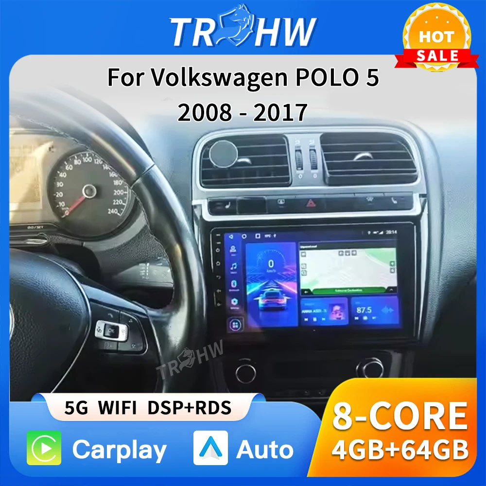 

Car Radio Multimedia For VW Volkswagen POLO 5 2008 - 2017 Vento Wireless Carplay Android 16 Auto Car Radio stereo